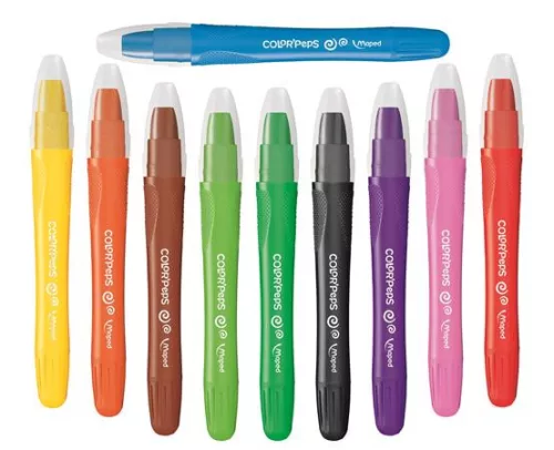 Zsírkréta, kitekerhető, MAPED "Color'Peps GEL", 10 különböző szín