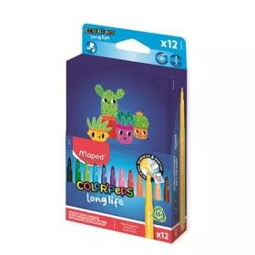   Filctoll készlet, 3,7 mm, kimosható, dobozos, MAPED „Color'Peps Long Life 2”, 12 különböző szín