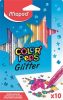 Filctoll készlet, 2,8 mm, csillámos, MAPED "Color'Peps Glitter", 10 különböző szín