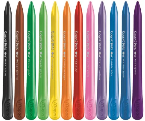 Zsírkréta, MAPED "Color'Peps" PlastiClean, 12 különböző szín