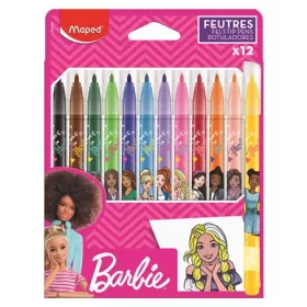   Filctoll készlet, 2,8 mm, kimosható, MAPED "Barbie", 12 különböző szín