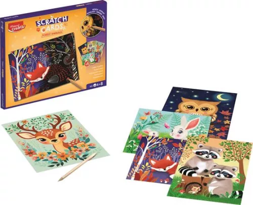 Képkarcoló készlet, erdei állatok, MAPED CREATIV "Scratch Cards"