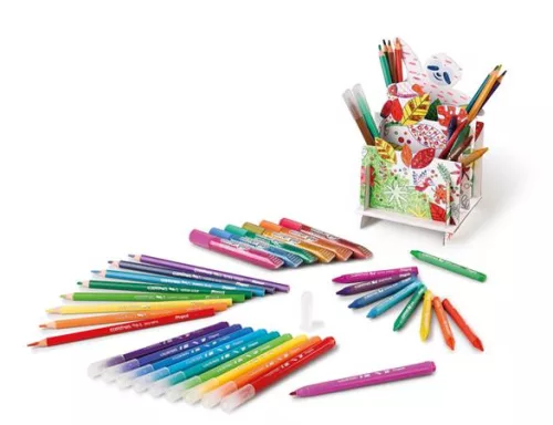 Színezőkészlet, írószertartóval, 50 darabos, MAPED CREATIV