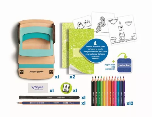Animációkészítő készlet applikációval, Pop mini, MAPED CREATIV "Animaker Flip"