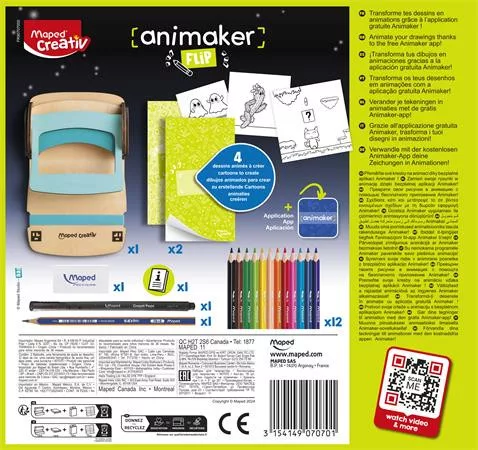 Animációkészítő készlet applikációval, Pop mini, MAPED CREATIV "Animaker Flip"