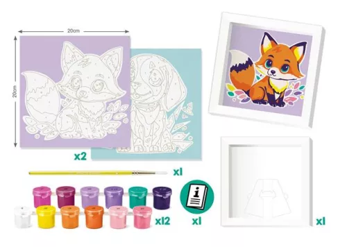 Számfestő készlet, kutya és róka, MAPED CREATIV "Paint by number"