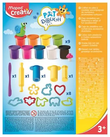Gyurma és formázó készlet, 21 darabos, MAPED CREATIV "Pat Dough"