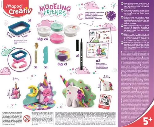 Modellező gyurmakészlet, levegőre száradó, mágikus, MAPED CREATIV "Modeling Friends Magical"