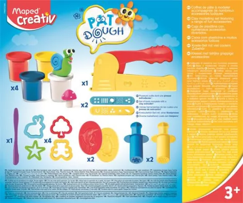 Gyurma és formázó készlet, 16 darabos, MAPED CREATIV "Pat Dough"