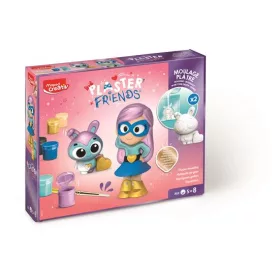   Gipszkiöntő készlet formákkal és festékkel, MAPED CREATIV "Plaster Friends Girly"