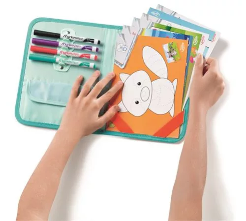 Kreatív készségfejlesztő tábla, utazótáskával, állati móka, MAPED CREATIV "Travel Board"