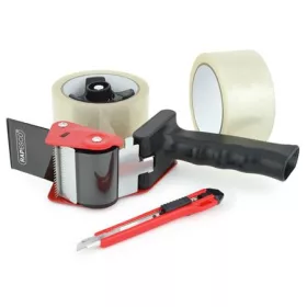   Csomagzáró gép, kézi, RAPESCO "960", 2 db csomagolószalaggal, 1 db késsel