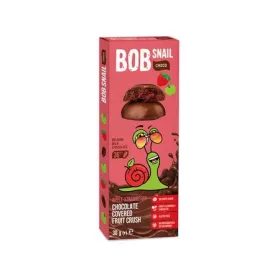   Gyümölcs snack, 30 g, BOB SNAIL, alma-eper tejcsokoládéban