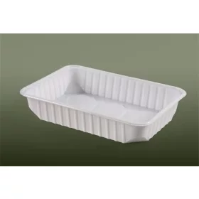   Ételtároló doboz, műanyag, szögletes, mikrózható, 500 ml, 50 db, "Varia", fehér