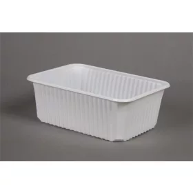   Ételtároló doboz, műanyag, szögletes, mikrózható, 1000 ml, 50 db, "Varia", fehér