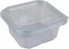 Ételtároló doboz, egybefedeles, műanyag, szögletes, 500 ml, 100 db, "Party", víztiszta