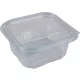 Ételtároló doboz, egybefedeles, műanyag, szögletes, 500 ml, 100 db, "Party", víztiszta