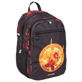   Hátizsák, dulpa rekeszes, LEGO "Ninjago Dragon Energy", fekete-mintás