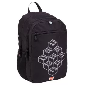   Hátizsák, dulpa rekeszes, LEGO "Bricks", fekete-mintás