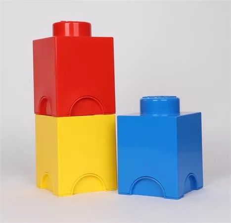 Tárolódoboz, szögletes, LEGO, sárga