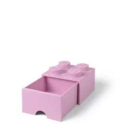 Tárolódoboz, fiókos, LEGO "Brick", rózsaszín