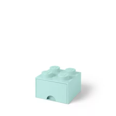 Tárolódoboz, fiókos, LEGO "Brick", vízkék