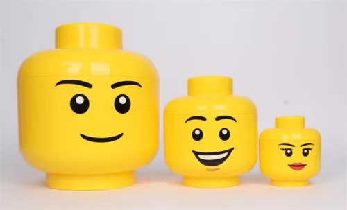 Tárolódoboz, fej, kicsi, LEGO, Happy Boy