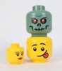 Tárolódoboz, fej, kicsi, LEGO, Green Skeleton