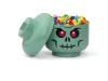 Tárolódoboz, fej, kicsi, LEGO, Green Skeleton
