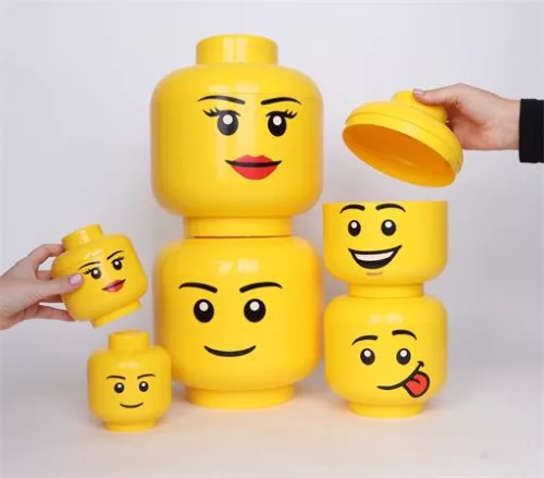 Tárolódoboz, fej, kicsi, LEGO, Silly