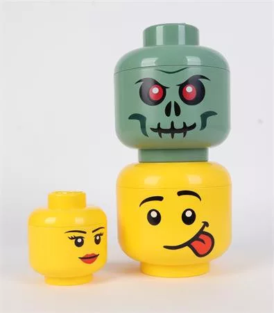 Tárolódoboz, fej, kicsi, LEGO, Silly