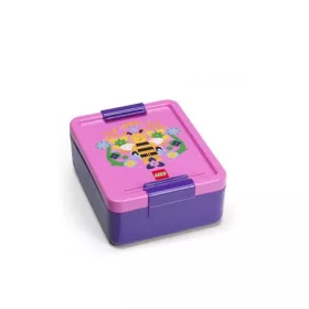   Uzsonnás doboz, LEGO "Bee", lila-rózsaszín-mintás