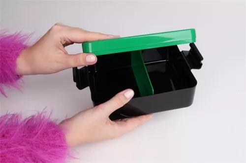 Uzsonnás doboz, LEGO "Ninjago", zöld-fekete-mintás