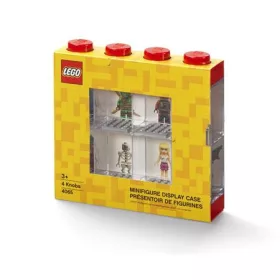 Gyűjtődoboz, minifiguráknak, 8 rekesz, LEGO, piros