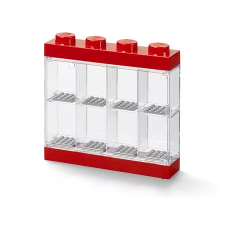 Gyűjtődoboz, minifiguráknak, 8 rekesz, LEGO, piros