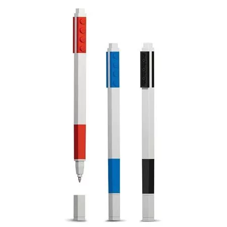 Zseléstoll készlet, 0,7 mm, kupakos, LEGO, 3 különböző szín
