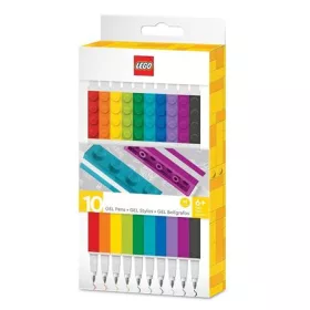   Zseléstoll készlet, 0,7 mm, kupakos, LEGO, 10 különböző szín