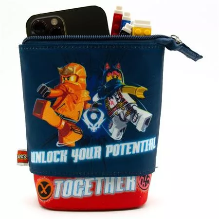 Tolltartó, cipzáras, pop-up, LEGO "Ninjago Together", kék-piros-mintás