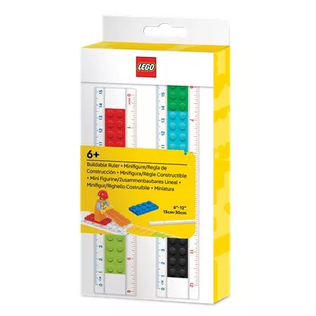Vonalzókészlet, építhető, 2 darabos, mini figurával, LEGO