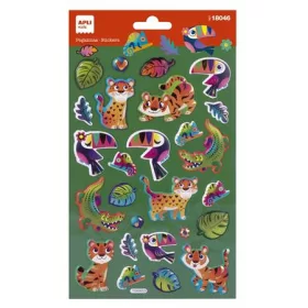   Matrica, fémes hatású, APLI Kids "Stickers", dzsungel