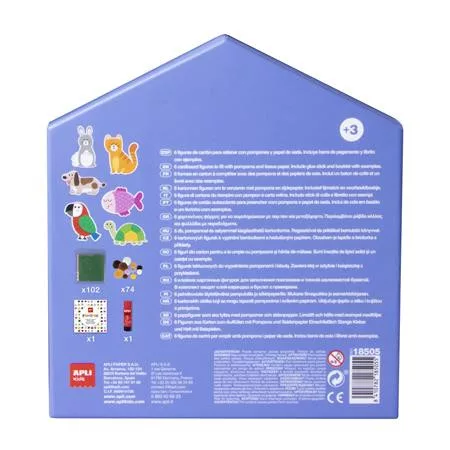 Kreatív készségfejlesztő készlet, APLI Kids "My first Pompom", állatok