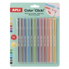   Utántöltő színes töltőceruza készlethez, APLI "Color Click", 24 db, 12 szín