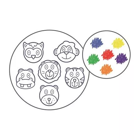 Zsírkréta, állat formájú, APLI Kids "Paint & fun", 6 különböző szín