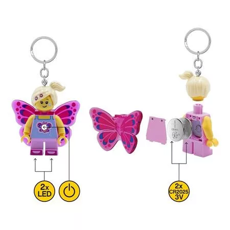 Kulcstartó, LED világítással, LEGO "Butterfly Girl"