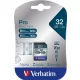 Memóriakártya, SDHC, 32GB, CL10/U3, 90/45MB/sec, VERBATIM "PRO"