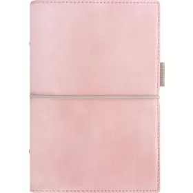   Kalendárium, gyűrűs, betétlapokkal, pocket méret, FILOFAX, "Domino" Soft", pasztell rózsaszín