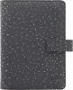Kalendárium, gyűrűs, betétlapokkal, personal méret, FILOFAX, "Confetti", fekete
