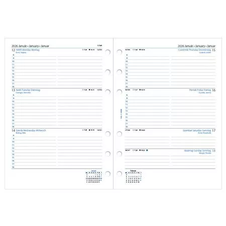 Kalendárium betét, tervező, heti, A5 (L), FILOFAX, 2026