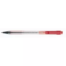   Golyóstoll, 0,27 mm, nyomógombos, átlátszó tolltest, PILOT "BP-S Matic", piros