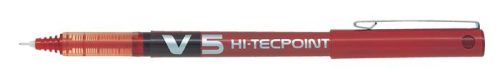 Rollertoll, 0,3 mm, tűhegyű, kupakos, PILOT "Hi-Tecpoint V5", piros